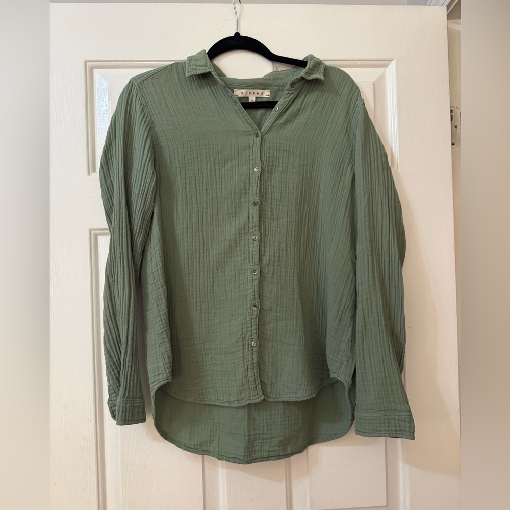Xirena Scout Gauze Green Long sleeve shirt